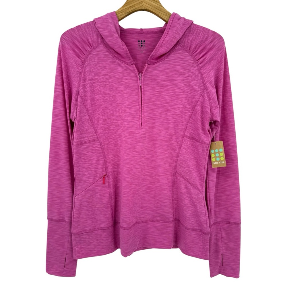 Title Nine Matahari 1/2 Zip Long Sleeve Hoodie in Pink Size M NWT